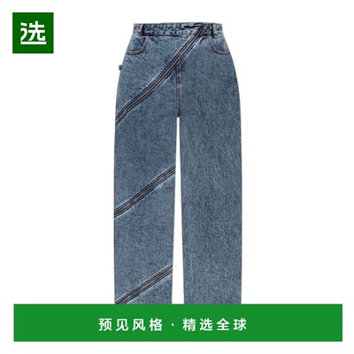 香港直邮Alaia 腰带环牛仔裤 AA9P0295T535A直筒裤