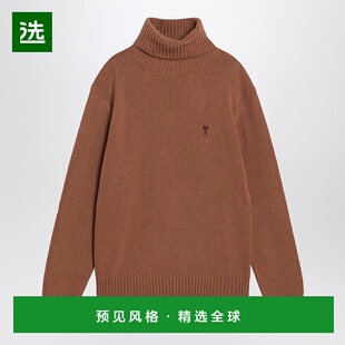 男士 Ami 1h可退 榛子色高领毛衣 Paris Coeur 香港直邮Ami