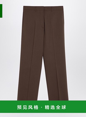 香港直邮Miu Miu 缪缪 女士 棕色羊毛裤子女裤 MP1897OOO17L4