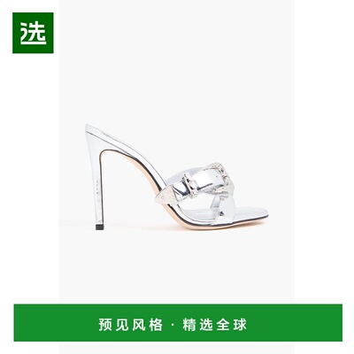 1h可退 香港直邮Paris Texas 女士 搭扣光面皮凉拖 PX989XNPMRSIL