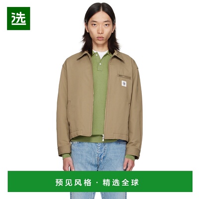 1h可退 香港直邮vowels 男士 卡其色拉链夹克 OW03205 brown棕色