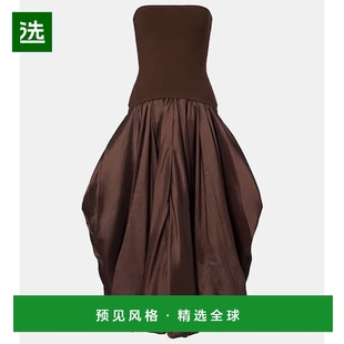 塔夫绸中长连衣裙 1h可退 Izzy 女士 brown棕色 香港直邮Simkhai
