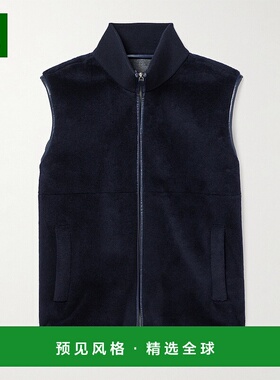 香港直邮Loro Piana 诺悠翩雅 男士 Ennio 皮革边羊毛真丝混纺抓