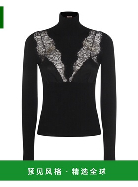 香港直邮BLUMARINE 女士外套 2M620AN0990 AW2025 黑色 高领毛衣