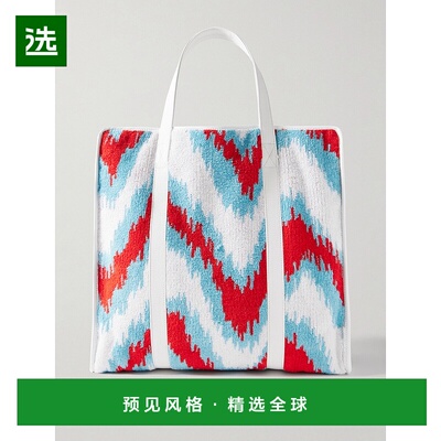 1h可退 香港直邮MISSONI 米索尼 女士 帆布饰边毛巾布提花手提包