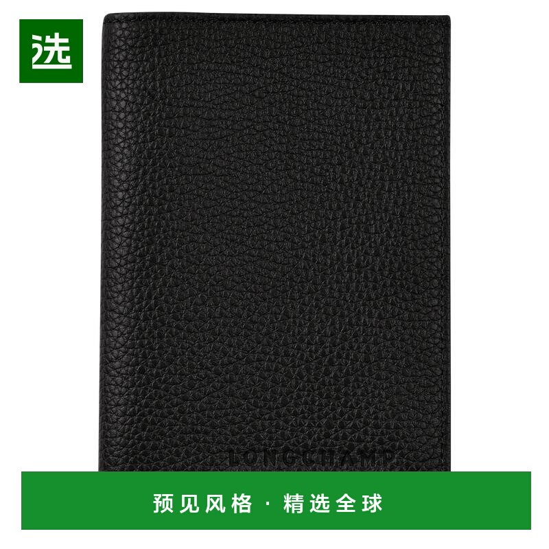 1h可退 Longchamp/珑骧 男士黑色牛皮护照夹新款