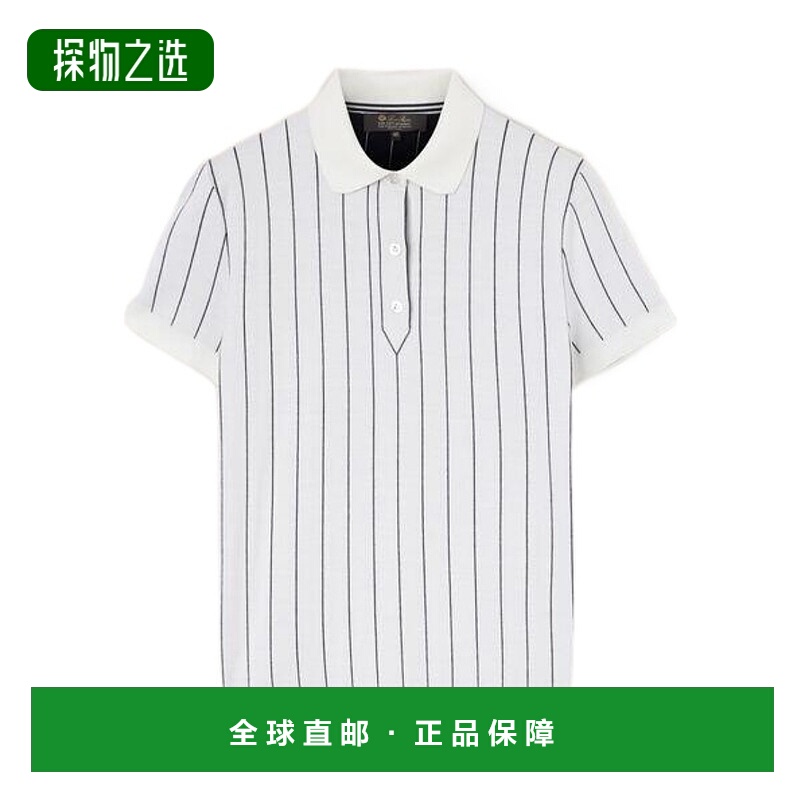 香港直邮Loro Piana 条纹羊毛针织短袖POLO衫 FAM8135