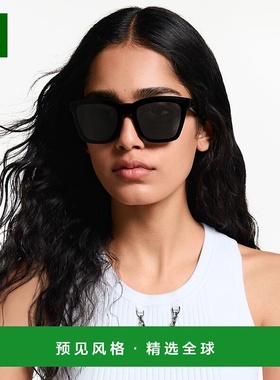 1h可退 欧洲直邮LV路易威登 Script系列女士黑色尼龙方形太阳镜