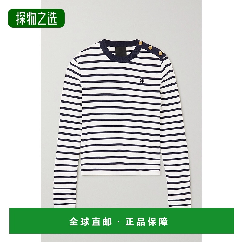 香港直邮Givenchy 纪梵希 女士 条纹纯棉毛衣 BW90LW4ZHE