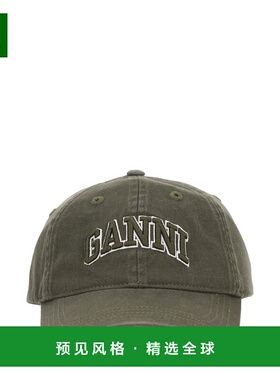 香港直邮GANNI 女士帽子 A6899861 AW2025 灰色 Washed Cotton Ca