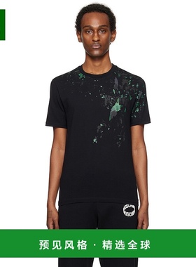 1h可退 香港直邮Moschino 莫斯奇诺 男士 黑色 Painted Effect T