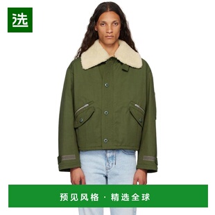 1h可退 【美国直邮】Kenzo|绿色 Kenzo Paris 陆军飞行夹克