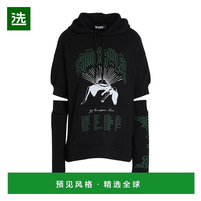 1h可退 香港直邮Raf Simons 拉夫·西蒙 女士 连帽卫衣 black黑色