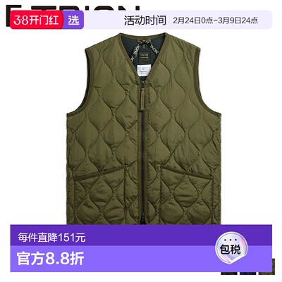 日本直邮TAION 内羽绒背心外套男女 拉链 W 羽绒背心橄榄 001ZML-
