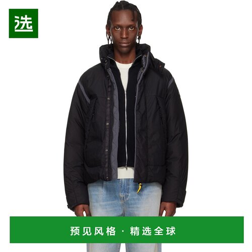 1h可退 香港直邮Parajumpers 男士 黑色 Blackburn Hooded 羽绒夹