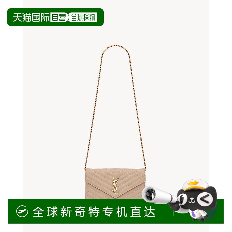 欧洲直邮YSL(圣罗兰)24年上新CASSANDRE 经典粒纹皮革链条钱包