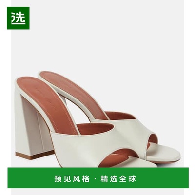 1h可退 香港直邮Amina Muaddi 女士 Brigitte 95 皮质凉拖