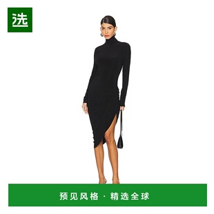 长袖 香港直邮NORMA 女士 诺玛·卡玛丽 高领单肩垂褶连衣 KAMALI