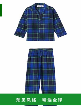1h可退 香港直邮Molo 男童 Lex 格子棉质睡衣童装 blue蓝色 舒适