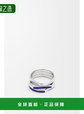 1h可退 欧洲直邮LOEWE/罗意威 女士银色/蓝色纯银/珐琅戒指