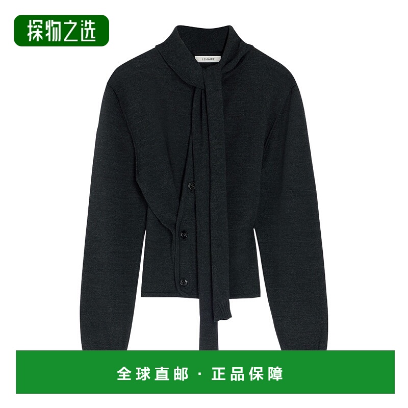 香港直邮Lemaire 附围巾扭褶开衫 LMAN99P7羊毛
