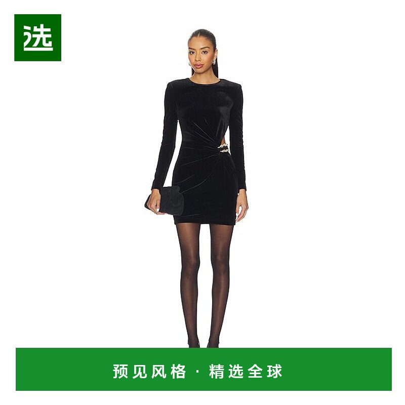 香港直邮Self-Portrait 女士 天鹅绒精饰迷你连衣裙 AW25128SB