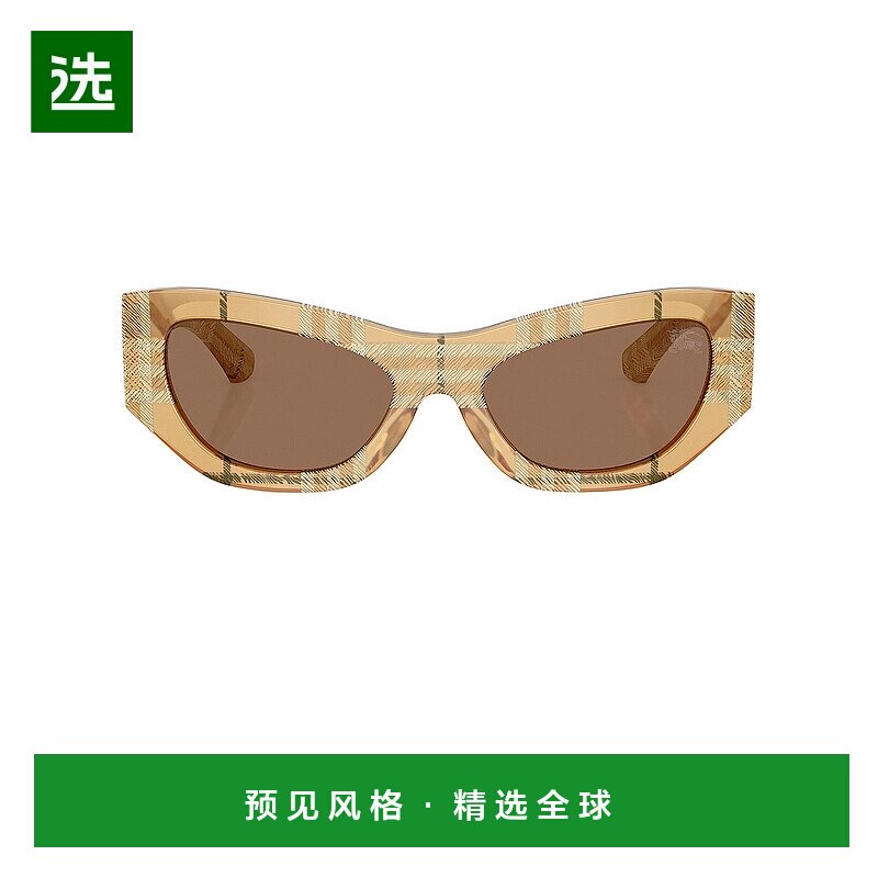 1h可退 香港直邮Burberry 巴宝莉 女士 格纹猫眼太阳眼镜 8056262