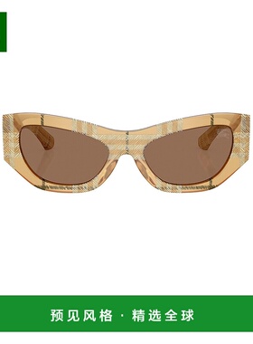 1h可退 香港直邮Burberry 巴宝莉 女士 格纹猫眼太阳眼镜 8056262