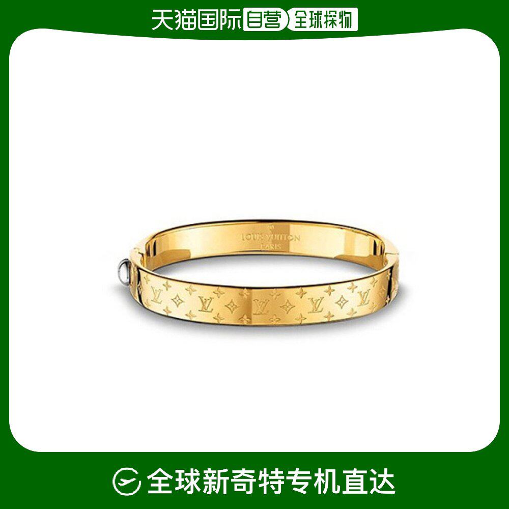 欧洲直邮louis vuitton路易威登女士手镯金色镀金黄铜饰有logo