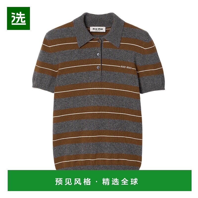 香港直邮Miu Miu 羊绒针织短袖POLO衫 MML02F181SSOOO