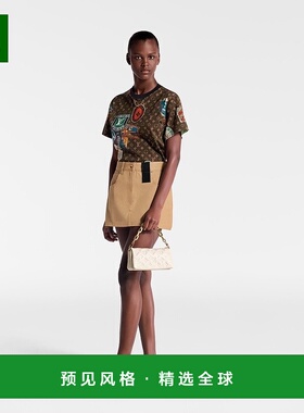 1h可退 欧洲直邮LV/路易威登 Coussin女士奶油白老花小羊皮翻盖按