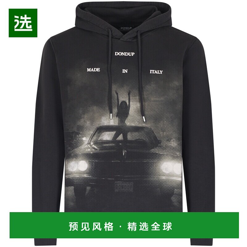 香港直邮DONDUP 男士卫衣 UF766KF0151LP2999 AW2025 黑色 徽标连