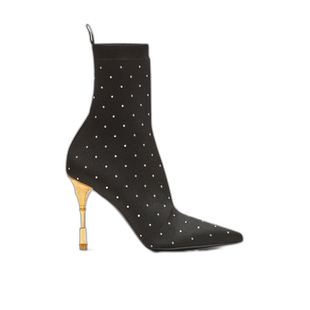 香港直邮Balmain Moneta 水钻针织踝靴高跟女靴短靴 BN1TA855TKKD