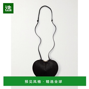 香港直邮Alaïa 女士 Le Coeur 皮革饰边小牛毛肩包 AA1P003I04771