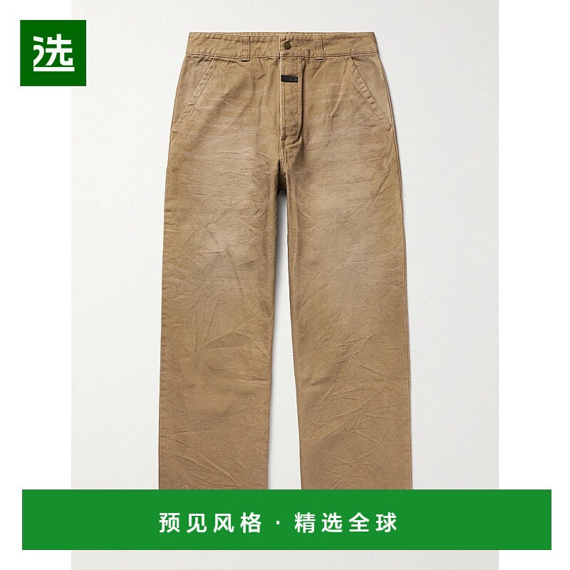 香港直邮essentials fear of god 男士 直筒磨破棉质帆布裤子 FG2