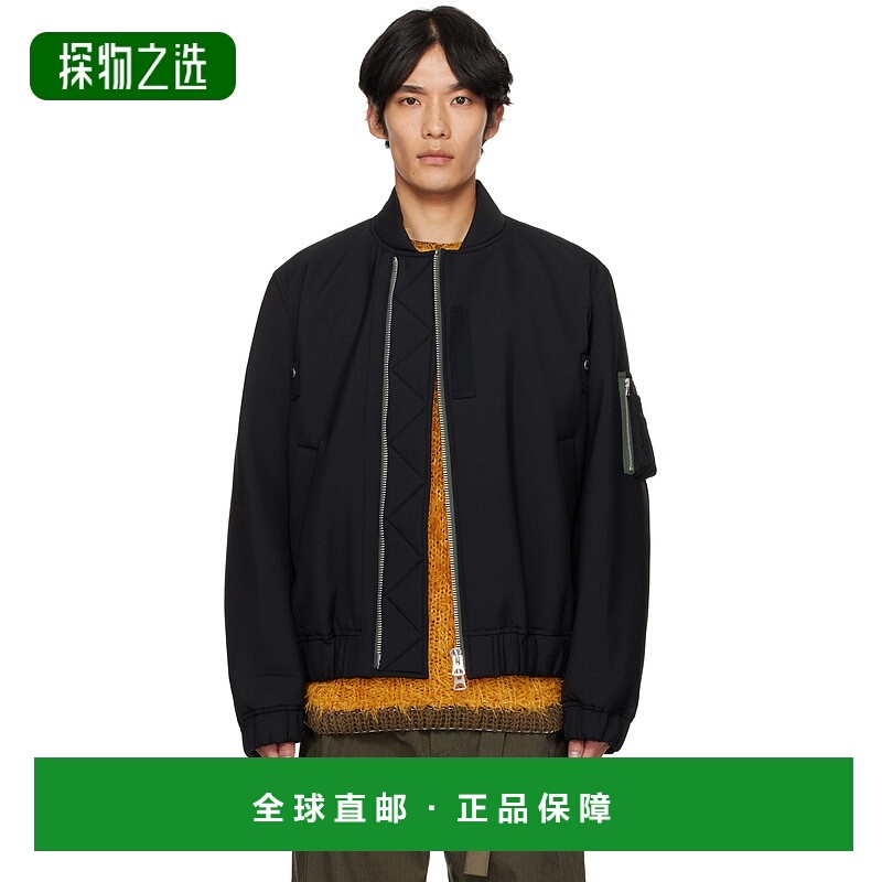 1h可退 香港直邮Sacai 男士 黑色 Suiting Blouson 飞行员夹克 25