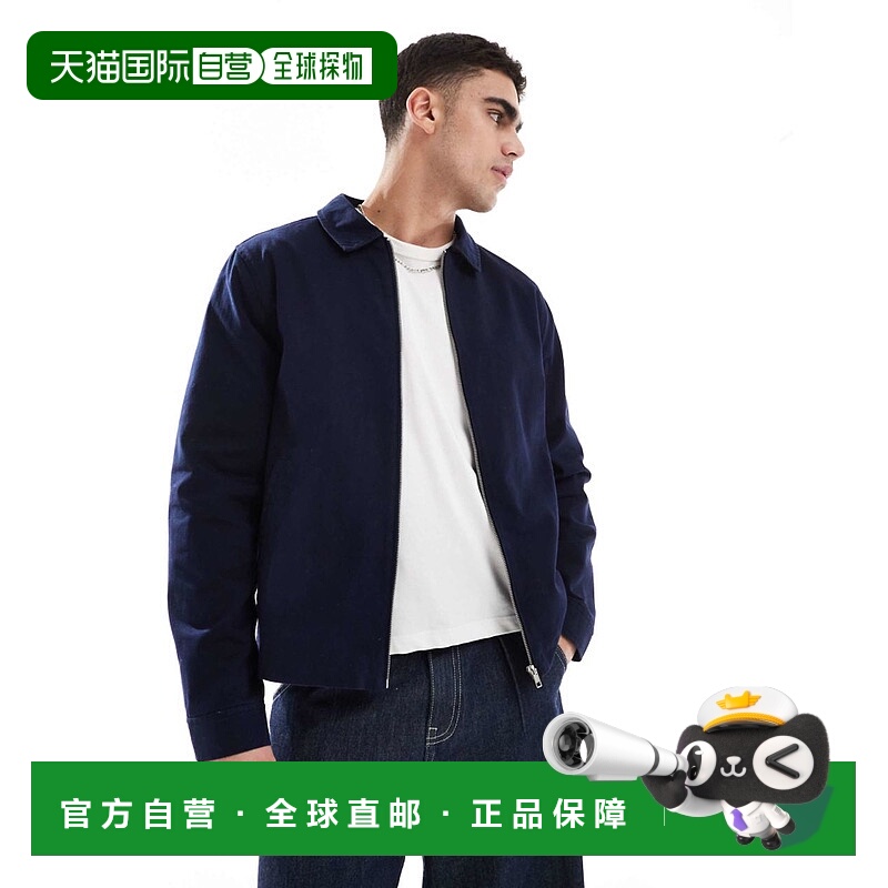 1h可退 香港直邮ASOS 男士 harrington 设计夹克(海军蓝)
