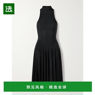 1h可退 SKIMS 女士 Milky - Obsidian 透视高领中长连衣连衣裙