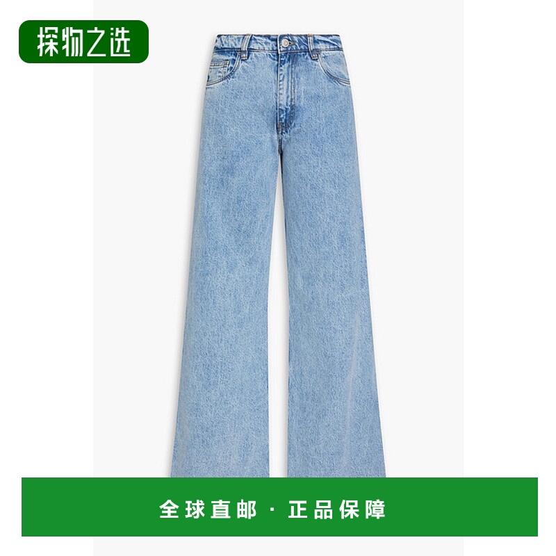 香港直邮Coperni 女士 高腰阔腿牛仔裤 COPP95F2008BLUEWASHED