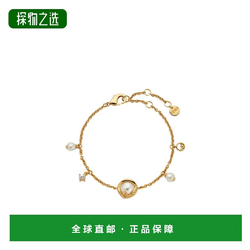 香港直邮Fendi F is 手镯 8AL103A8SJ精致珍珠手链水晶