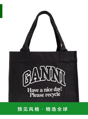 1h可退 香港直邮GANNI 甘尼 女士 Easy 標誌刺繡托特包 A7180