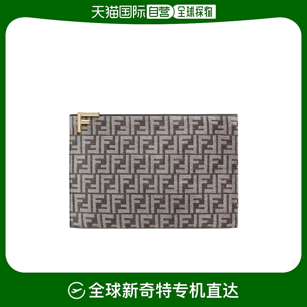 香港直邮Fendi 大号FF图案徽标手拿包 8N0178ALMK