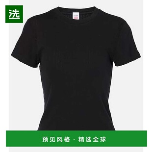 1h可退 香港直邮redone 女士 '90s 婴儿棉质针织T恤 black黑色 舒