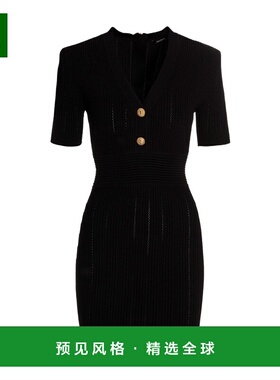 香港直邮Balmain 镂空针织连衣裙 AF1R6030KB39包臀裙