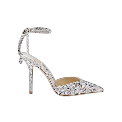 香港直邮Jimmy Choo 水晶装饰高跟鞋 SAEDA100BAMIVORYCRYSTAL