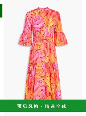 1h可退 香港直邮FARM RIO 女士 印花棉质府绸中长连衣裙 300227PI