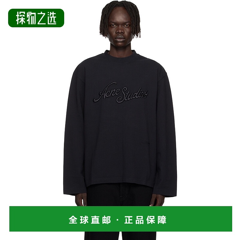 香港直邮Acne Studios 艾克妮 男士 黑色 Logo Relaxed Fit T 恤