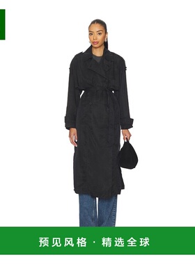 1h可退 香港直邮Allsaints 女士 Linnie 风衣 W031OC black黑色