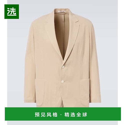 1h可退 香港直邮AURALEE 男士 棉质羊毛华达呢西装外套 beige米色