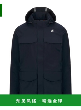 香港直邮K-WAY 男士户外冲锋衣 K7126VWA2B AW2025 黑色 拉链连帽